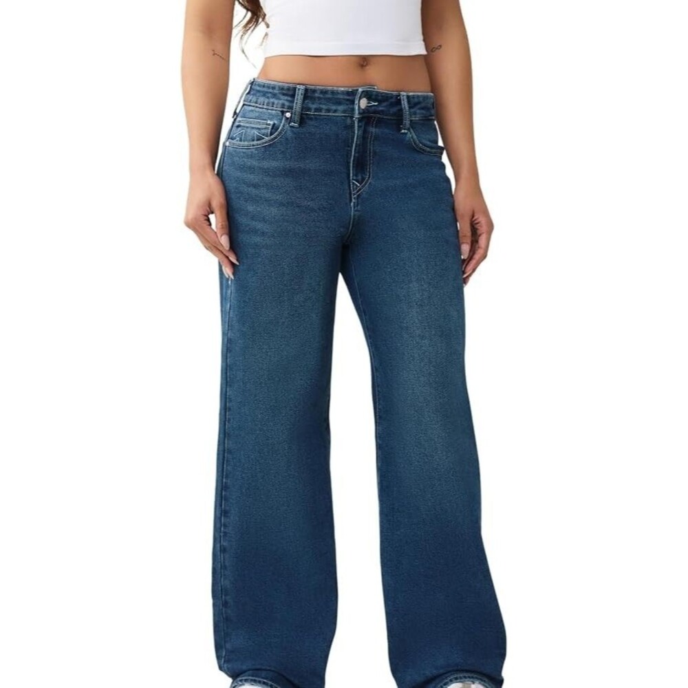 True Religion Bobbi Mid Rise Baggy Jeans Women’s 29 Medium Blaze Wash NWT